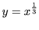 $y=x^{\frac 13}$
