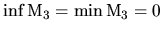 $\inf {\rm M}_3 =\min {\rm M}_3 = 0$