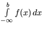 $\int\limits_{-\infty}^b f(x)\,dx$