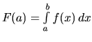 $F(a) = \int\limits_a^b f(x)\,dx$