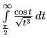 $\int\limits_{\frac{\pi}{2}}^{\infty} \frac{\cos t}{\sqrt{t^3}}\,dt$