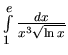 $\int\limits_{1}^{e} \frac{dx}{x^3 \sqrt{\ln x}}$