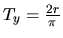 $T_y = \frac{2 r}{\pi}$