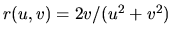 $r(u,v)=2v/(u^2+v^2)$