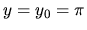 $y=y_0=\pi$