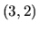 $(3,2)$