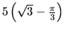$5 \left( \sqrt{3} - \frac{\pi}{3}\right)$