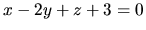 $x - 2y + z + 3 = 0$