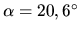 $\alpha=20,6^\circ$