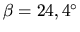 $\beta=24,4^\circ$