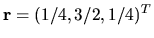 ${\bf r }=(1/4,3/2,1/4)^T$