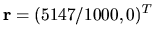 $ {\bf r}=(5147/1000, 0)^T$