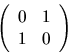 \begin{displaymath}
\left(
\begin{array}{rr}
0 & 1 \\
1 & 0 \\
\end{array}\right)
\end{displaymath}