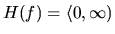 $H(f) = \langle 0,\infty)$