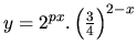 $y = 2^{px}.\left( \frac34 \right)^{2-x}$