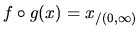 $f \circ g(x) = x_{/(0,\infty)}$