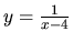 $y = \frac{1}{x-4}$