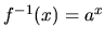 $f^{-1}(x) = a^x$