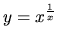 $y = x^{\frac{1}{x}}$