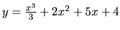 $y = \frac{x^3}{3} + 2x^2 + 5x + 4$
