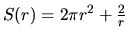 $S(r) = 2\pi r^2 + \frac{2}{r}$