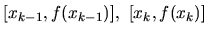 $ [x_{k-1},f(x_{k-1})],
\ [x_k,f(x_k)] $