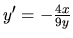 $y'=-\frac{4x}{9y}$