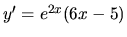 $y'=e^{2x}(6x-5)$