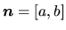 $\vec{n}=[a,b]$