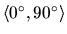 $\langle0^\circ,90^\circ\rangle$