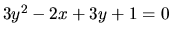 $3y^2 - 2x + 3y + 1 = 0$