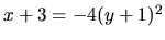 $x + 3 = -4(y+1)^2$