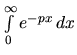 $\int\limits_{0}^{\infty} e^{-px}\,dx$