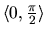 $\langle 0,\frac{\pi}{2} \rangle$