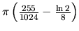 $\pi \left( \frac{255}{1024} - \frac{\ln 2}{8} \right)$