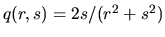$q(r,s)= 2s/(r^2+s^2)$