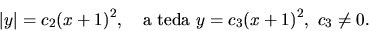 \begin{displaymath}
\vert y\vert = c_2(x+1)^2 ,
\quad \hbox{a teda } y=c_3(x+1)^2,\ c_3 \neq 0.
\end{displaymath}