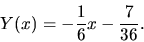 \begin{displaymath}Y(x) = -\frac{1}{6}x-\frac{7}{36}.\end{displaymath}