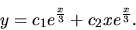 \begin{displaymath}y = c_1 e^{\frac{x}{3}} +c_2 xe^{\frac{x}{3}}.\end{displaymath}