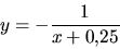 \begin{displaymath}y= -\frac{1}{x+0{,}25}\end{displaymath}