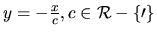 $y=- \frac{x}{c}, c\in \mathcal{R}-\{ 0 \}$