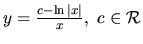 $ y=\frac{c-\ln \vert x\vert}{x},\ c \in \mathcal{R}$