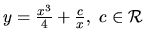 $ y= \frac{x^3}{4} + \frac{c}{x}, \ c \in \mathcal{R}$