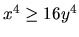 $x^4\ge 16y^4$