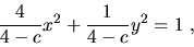 \begin{displaymath}\frac{4}{4-c}x^2+\frac{1}{4-c}y^2=1\ ,\end{displaymath}