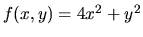 $f(x,y)=4x^2+y^2$