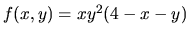 $f(x,y)=xy^2(4-x-y)$