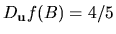 $D_{\bf u}f(B)=4/5$