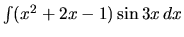 $\int (x^2+2x-1)\sin 3x\,dx$