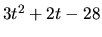 $3t^2+2t-28$